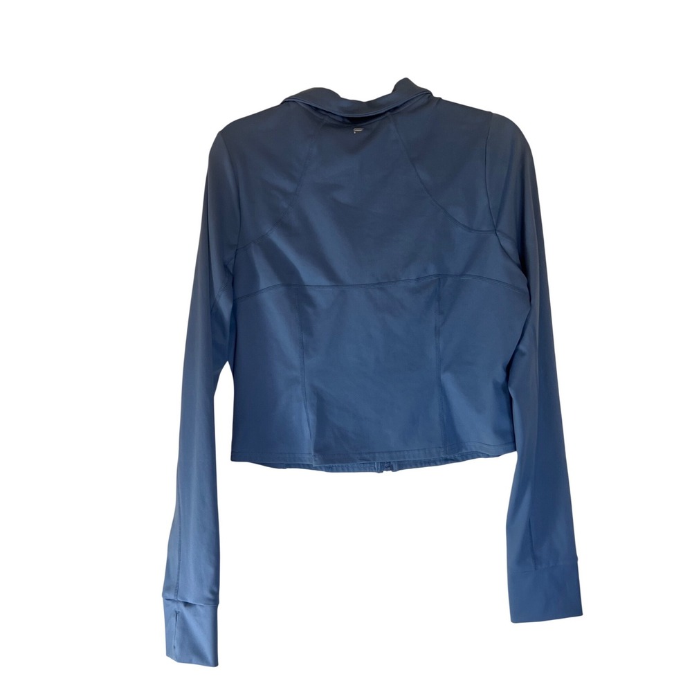 Fabletics Perfect Storm Train Jacket Blue Cropped… - image 4